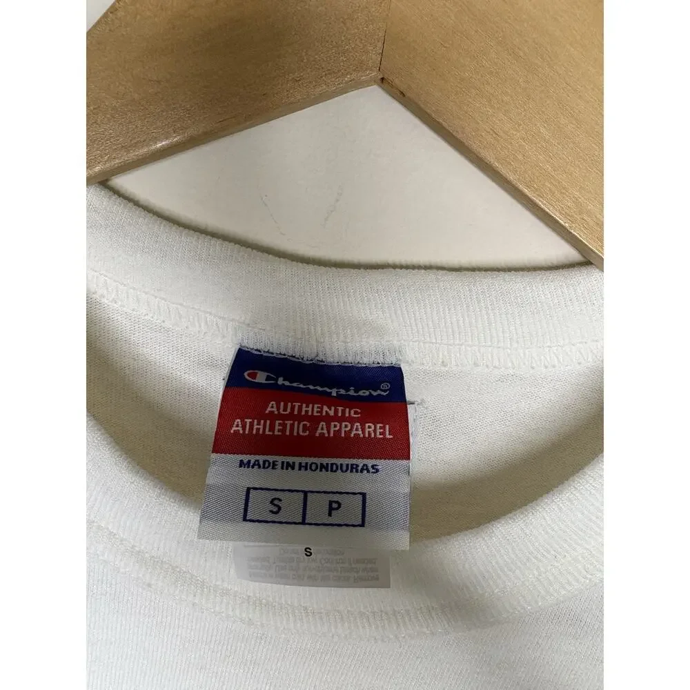 Champion Richjoe Mens Size Small White T-Shirt Upcycle Pocket Dior Oblique - Picture 5 of 9